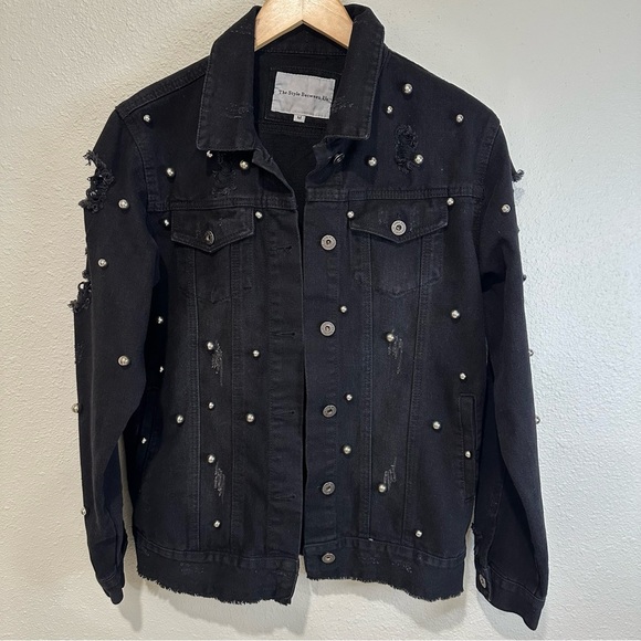 The Style Between Us Embellished Black Denim Jacket - Picture 3 of 12